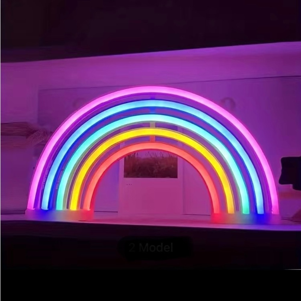 Neon Rainbow Wall Light USB or Battery Powered Night Light Pride Decor Home NEW